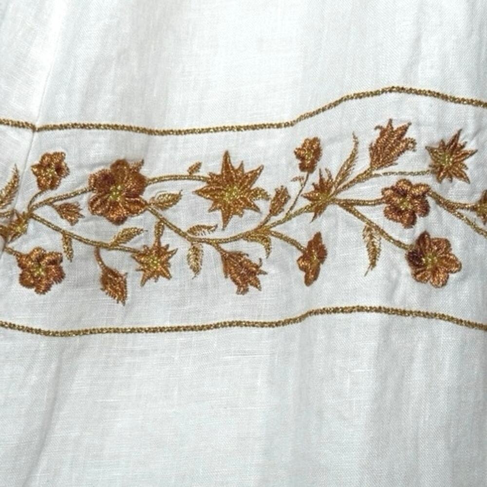 Agua by Agua Bendita Small Linen Maxi Dress Embroidered NWT- See Notes - Picture 9 of 16